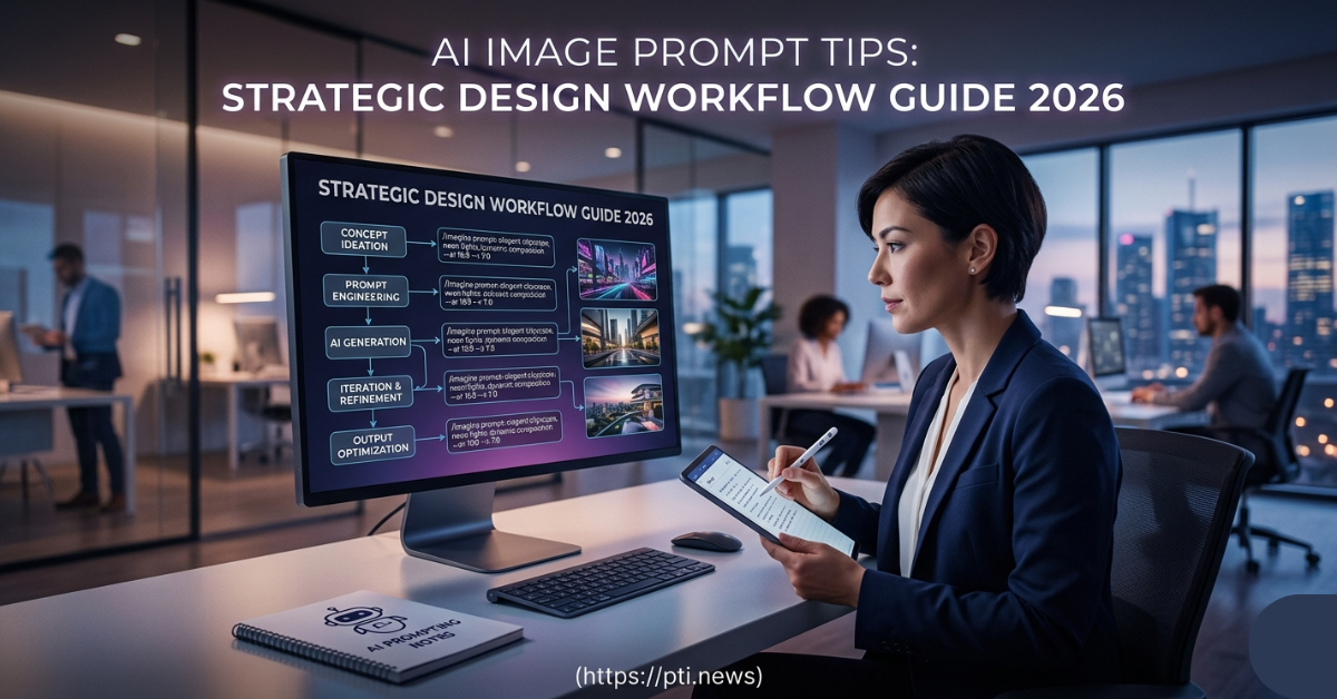 AI-generated image design workflow on a computer screen