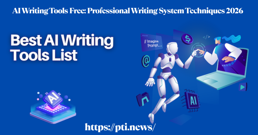 AI writing tool generating content on a laptop screen