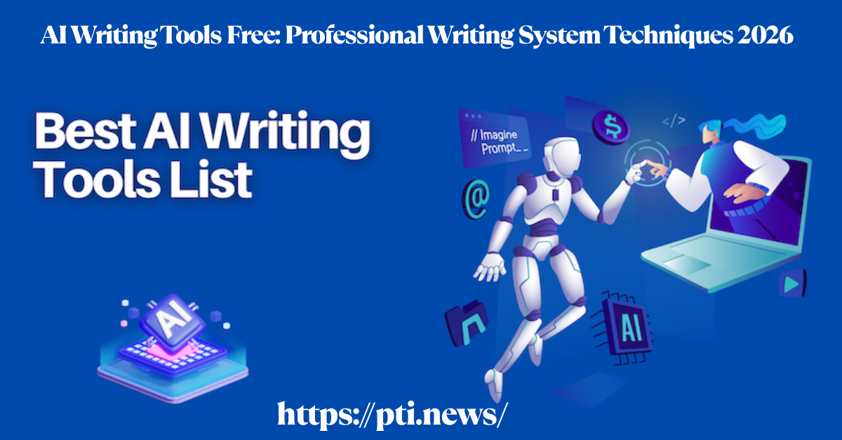 AI writing tool generating content on a laptop screen