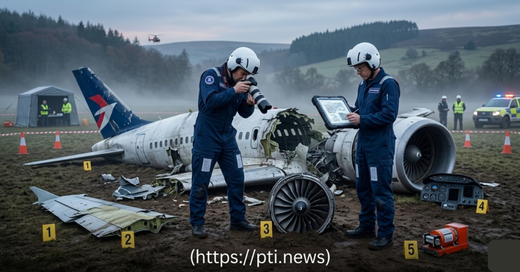 Investigators examining wreckage from a recent plane crash